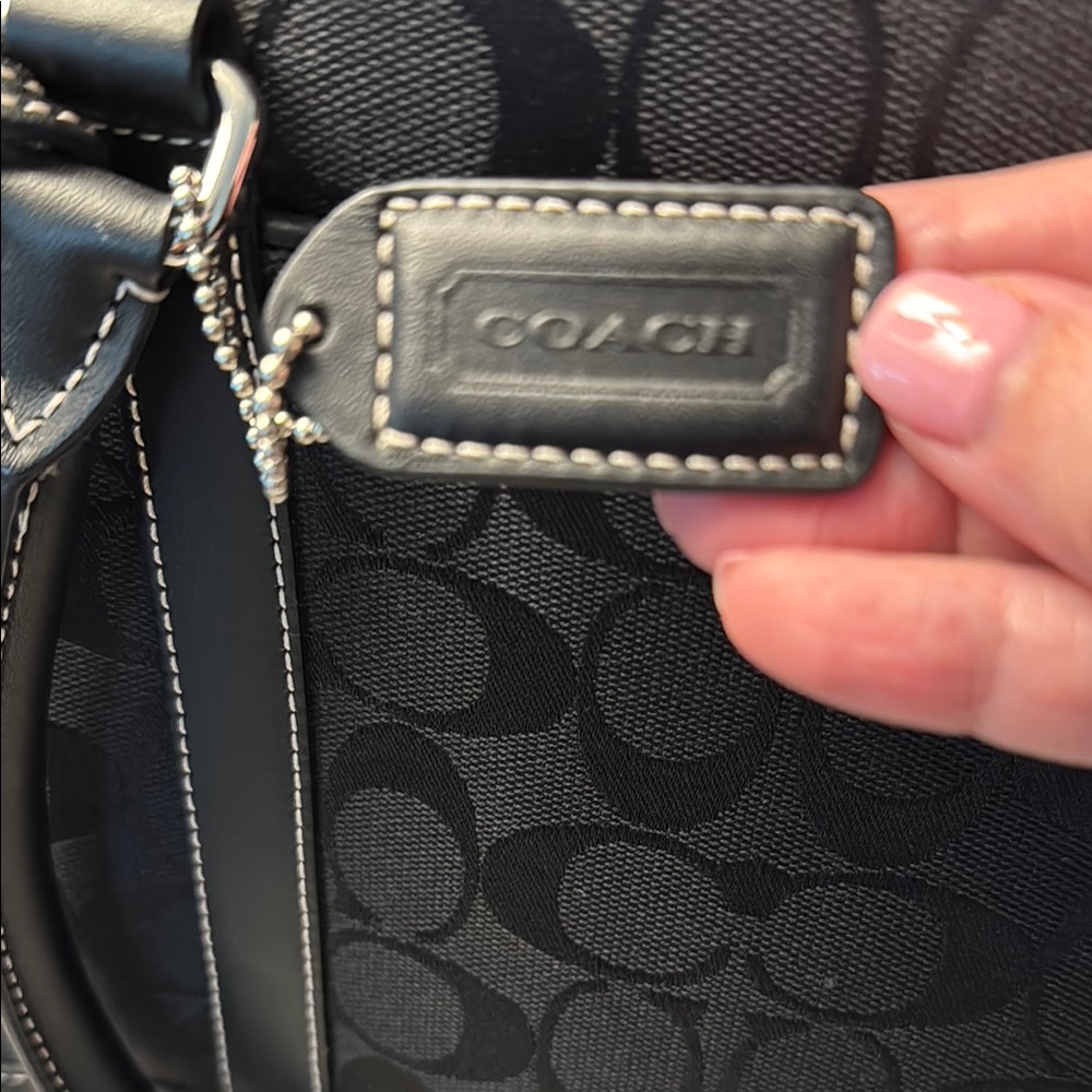 Coach Black Satchel with Signature Monogram w/Hang Tag - Picture 2 of 12